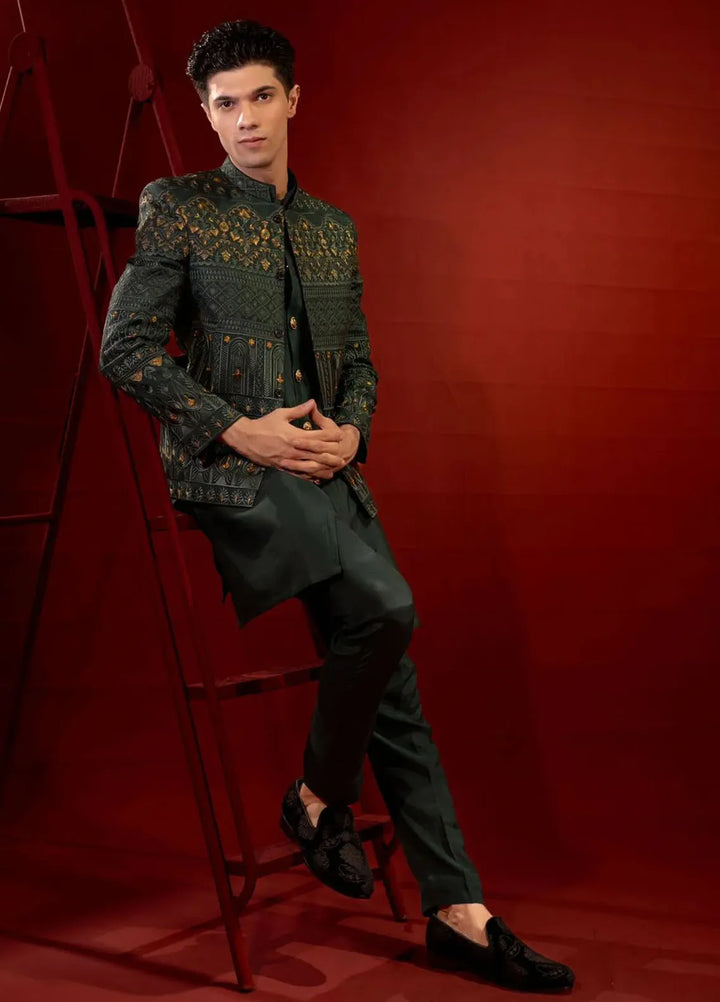 Ahmad Raza Embroidered Men Prince Suit - AR9031