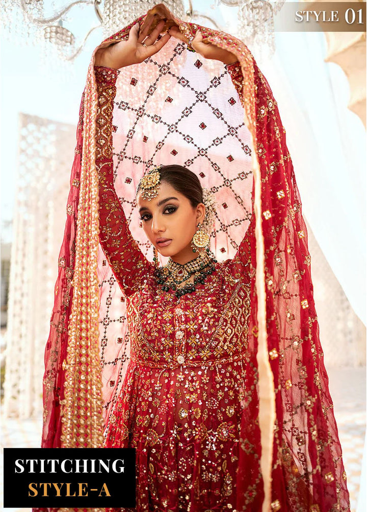 AIK Atelier Embroidered Chiffon Suits Unstitched 3 Piece AIK24WF Look 01 - Wedding Collection