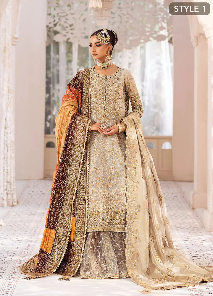 AIK Atelier Embroidered Kundan Zari Suits Unstitched 3 Piece AIK24WF2 Look 01 - Wedding Collection