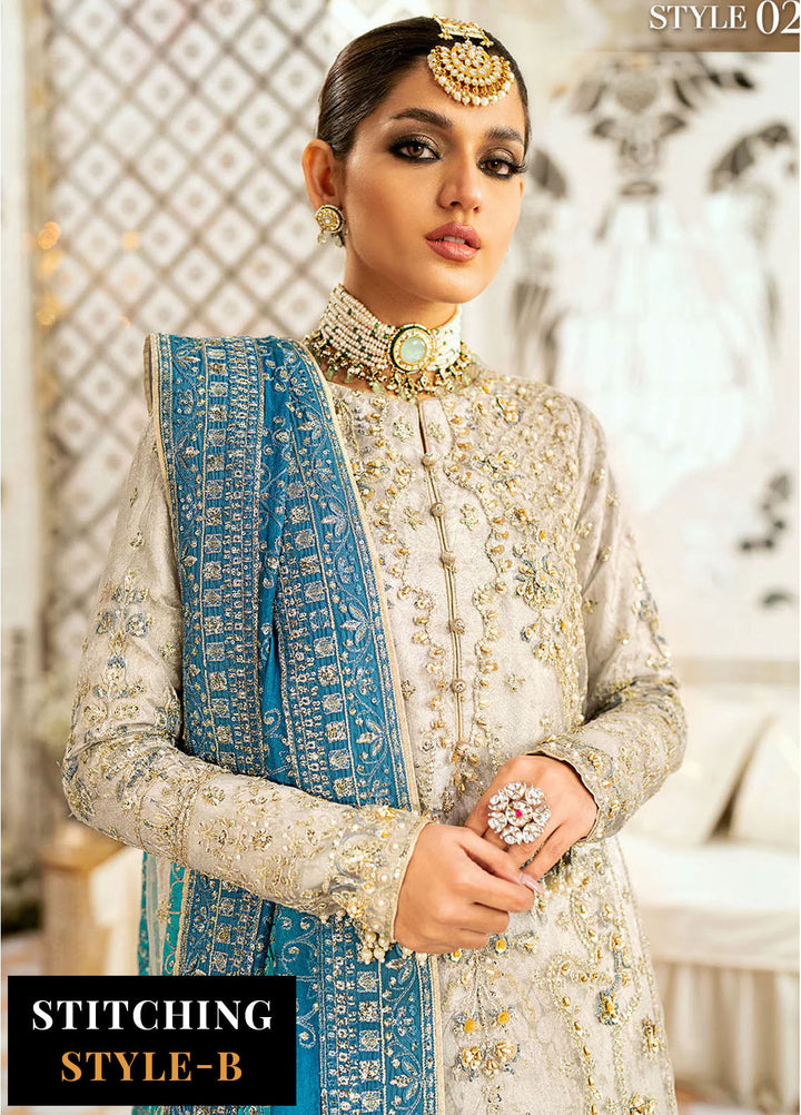 AIK Atelier Embroidered Net Suits Unstitched 3 Piece AIK24WF Look 10 - Wedding Collection