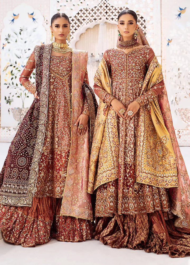 AIK Atelier Embroidered Zari Net Suits Unstitched 3 Piece AIK24WF2 Look 08 - Wedding Collection
