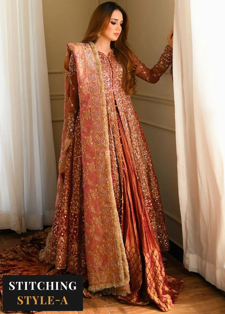 AIK Atelier Embroidered Zari Net Suits Unstitched 3 Piece AIK24WF2 Look 08 - Wedding Collection