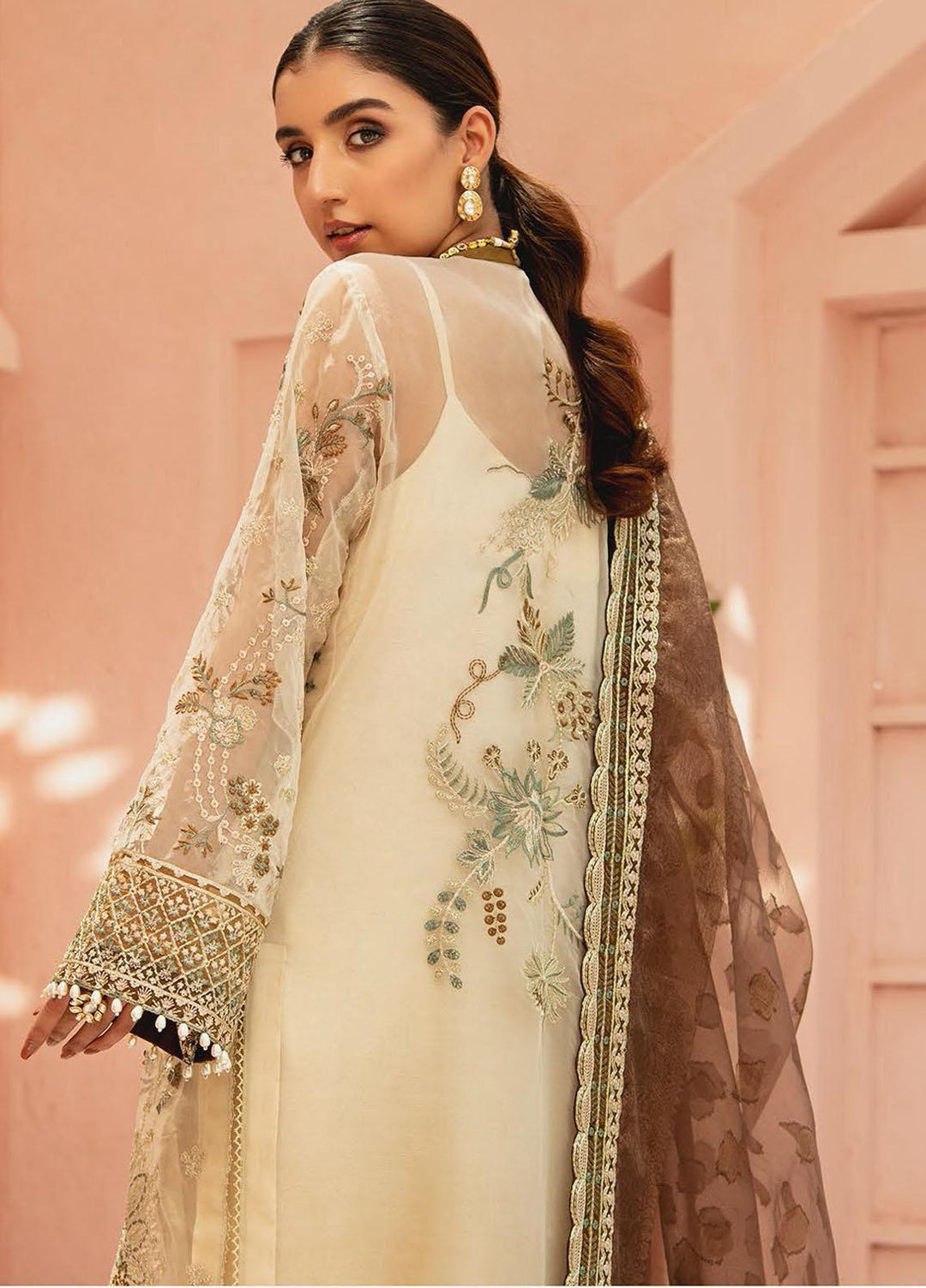AIK Atelier Embroidered Organza Suits Unstitched 3 Piece AIK22MT Look 03 - Luxury Collection