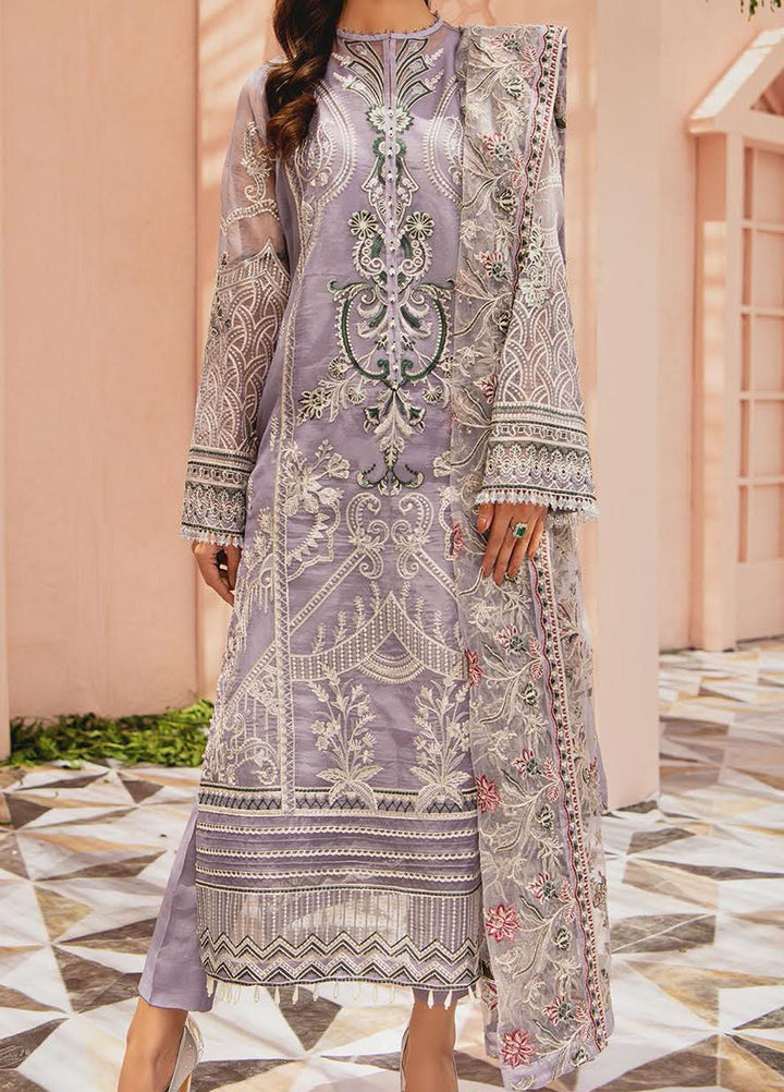 AIK Atelier Embroidered Organza Suits Unstitched 3 Piece AIK22MT Look 05 - Luxury Collection