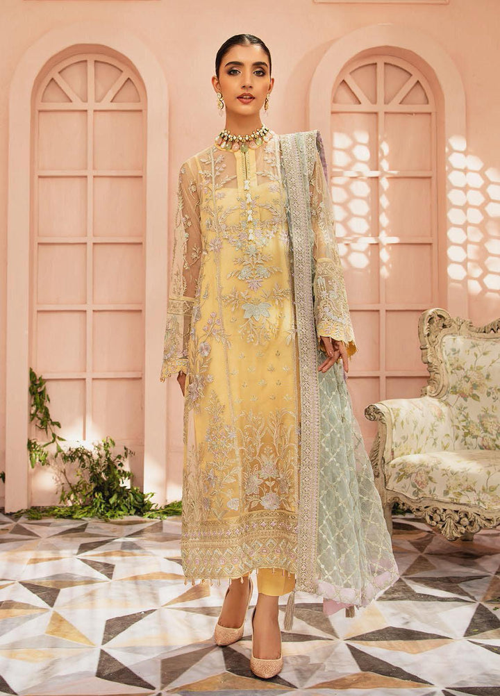 AIK Atelier Embroidered Net Suits Unstitched 3 Piece AIK22MT Look 09 - Luxury Collection