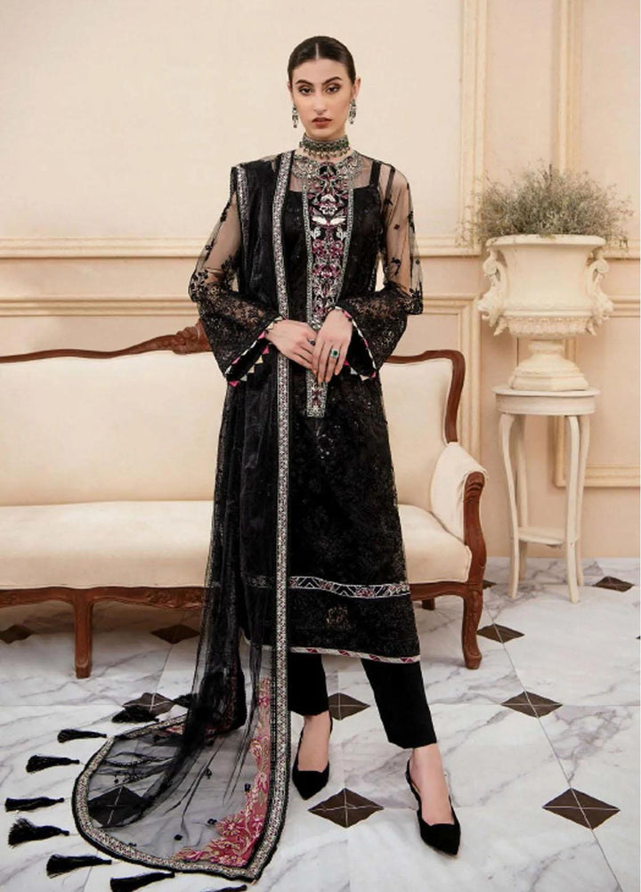 Lumiere By AIK Atelier Embroidered Net Suits Unstitched 3 Piece Look 02 - Luxury Collection