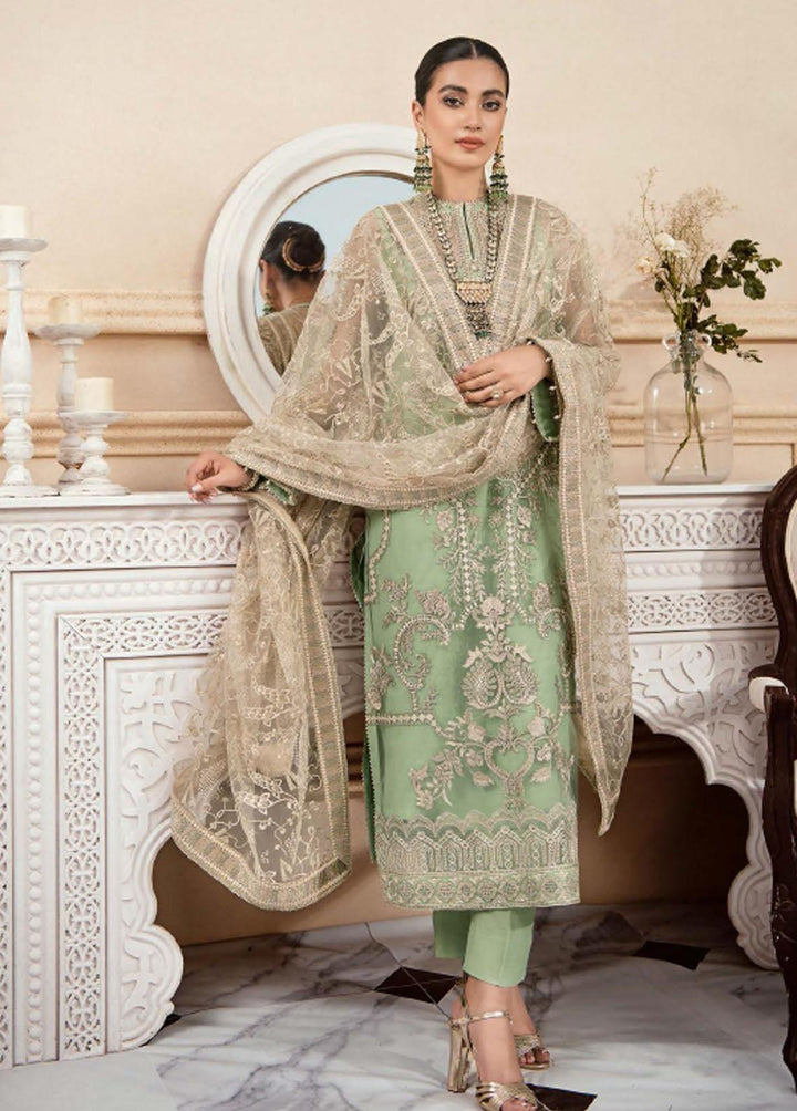 Lumiere By AIK Atelier Embroidered Organza Suits Unstitched 3 Piece AIK22L Look 03 - Luxury Collection