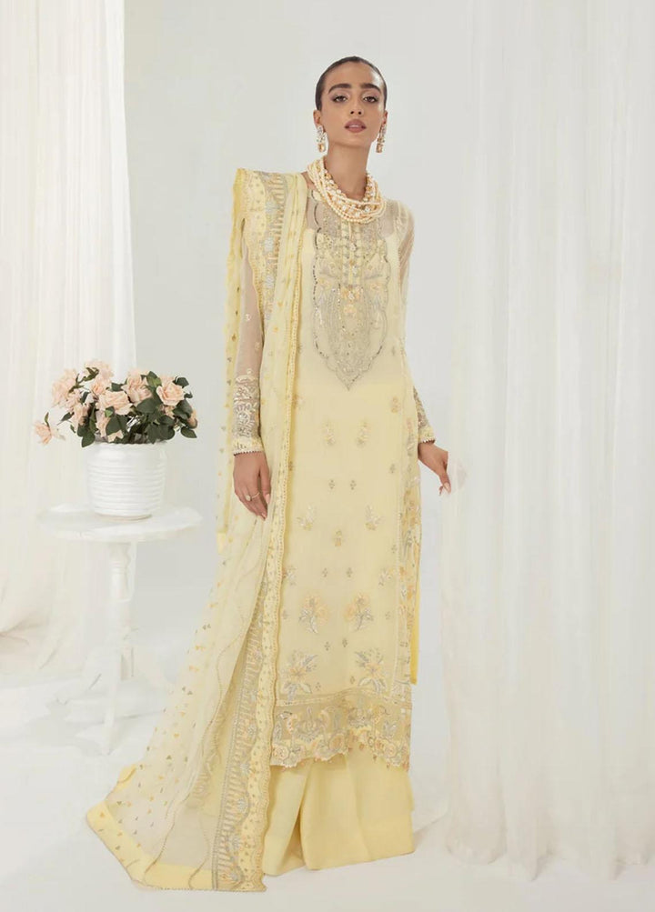 AIK Atelier Embroidered Chiffon Suits Unstitched 3 Piece AIK22U Look 02 - Luxury Collection