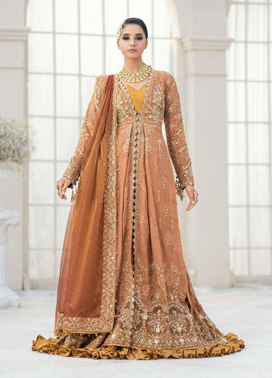AIK Atelier Embroidered Net Suits Unstitched 3 Piece AIK23WD Look 02 - Wedding Collection