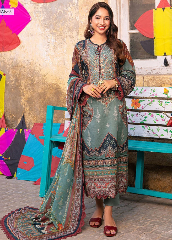 Aira by Asim Jofa Embroidered Jacquard Suits Unstitched 3 Piece AJ24AS AJAR-01 - Summer Collection