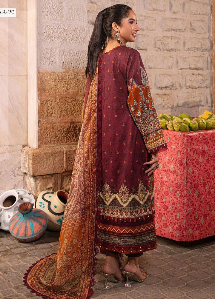 Aira by Asim Jofa Embroidered Lawn Suits Unstitched 3 Piece AJ24AS AJAR-20 - Summer Collection