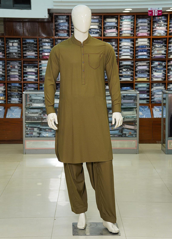 Aizaz Zafar Wash N Wear Formal Kameez Shalwar for Men -  D-685 Light Green