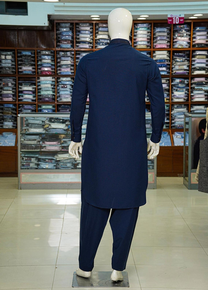 Aizaz Zafar Wash N Wear Formal Kameez Shalwar for Men -  D-685 Blue
