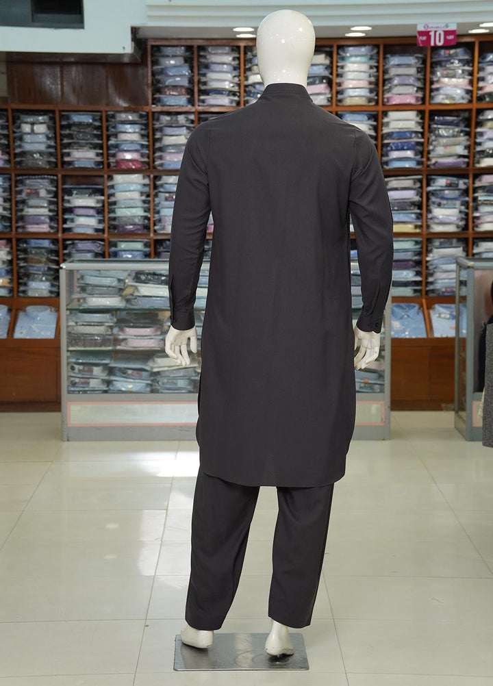 Aizaz Zafar Wash N Wear Formal Kameez Shalwar for Men -  D-685 Charcoal Grey