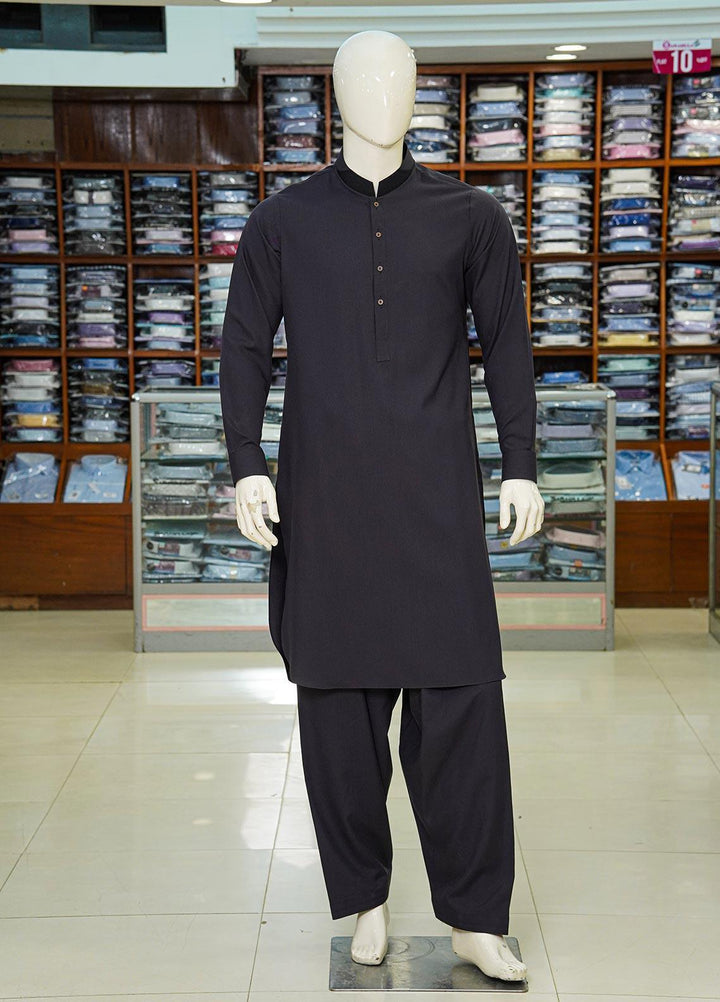 Aizaz Zafar Wash N Wear Formal Kameez Shalwar for Men -  D-685 Dark Purple