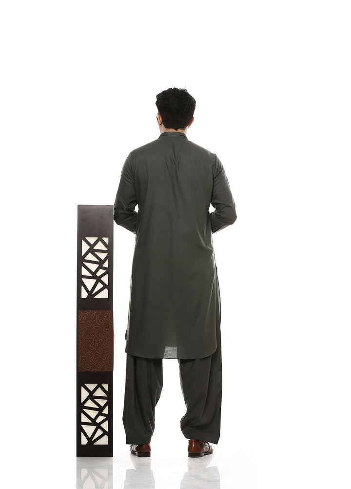 Aizaz Zafar Wash N Wear Formal Men Kameez Shalwar -  D-685 Grey