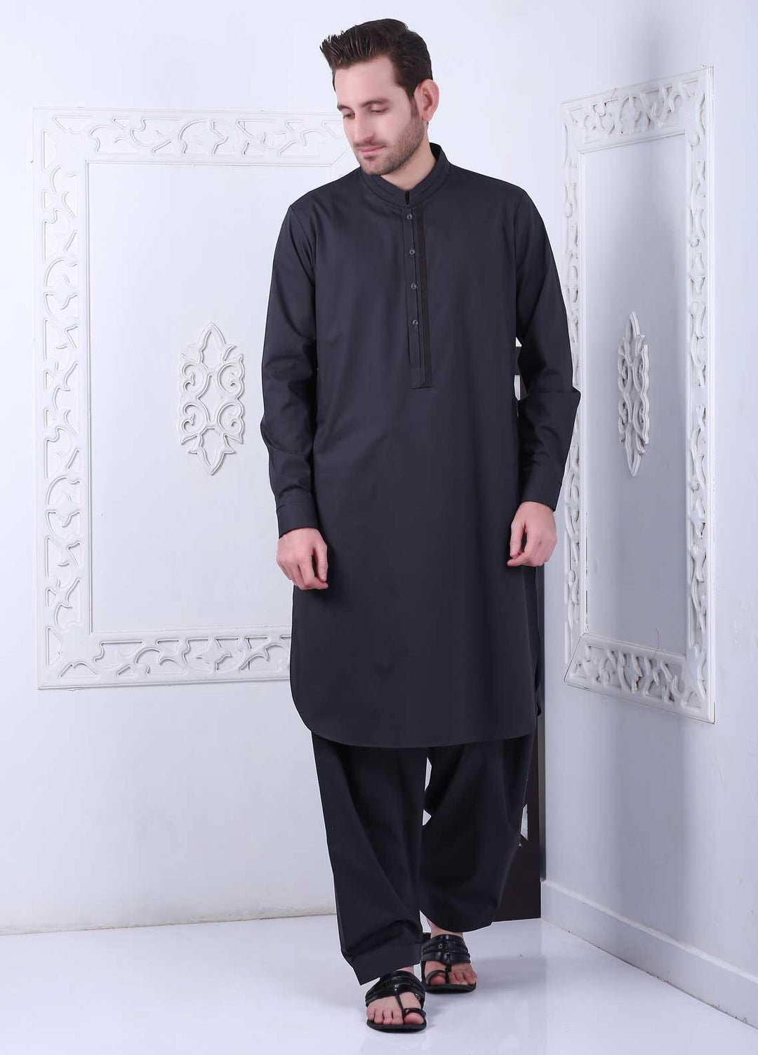 Aizaz Zafar Wash N Wear Formal Shalwar Kameez for Men - AZ21FM D-685 Khaki