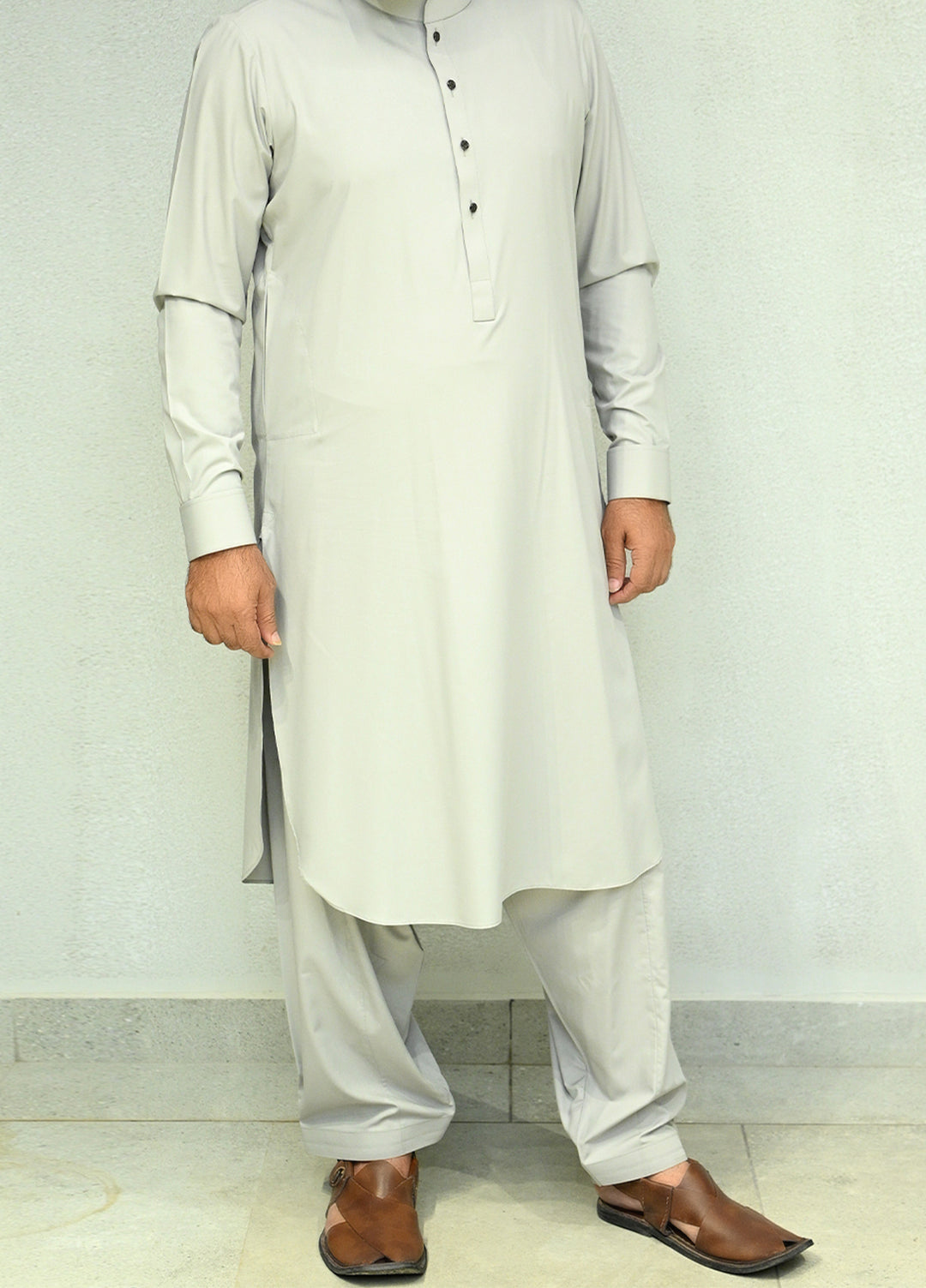 Aizaz Zafar Pret Plain wash N wear Shalwar-Kameez D-685-415 Grey