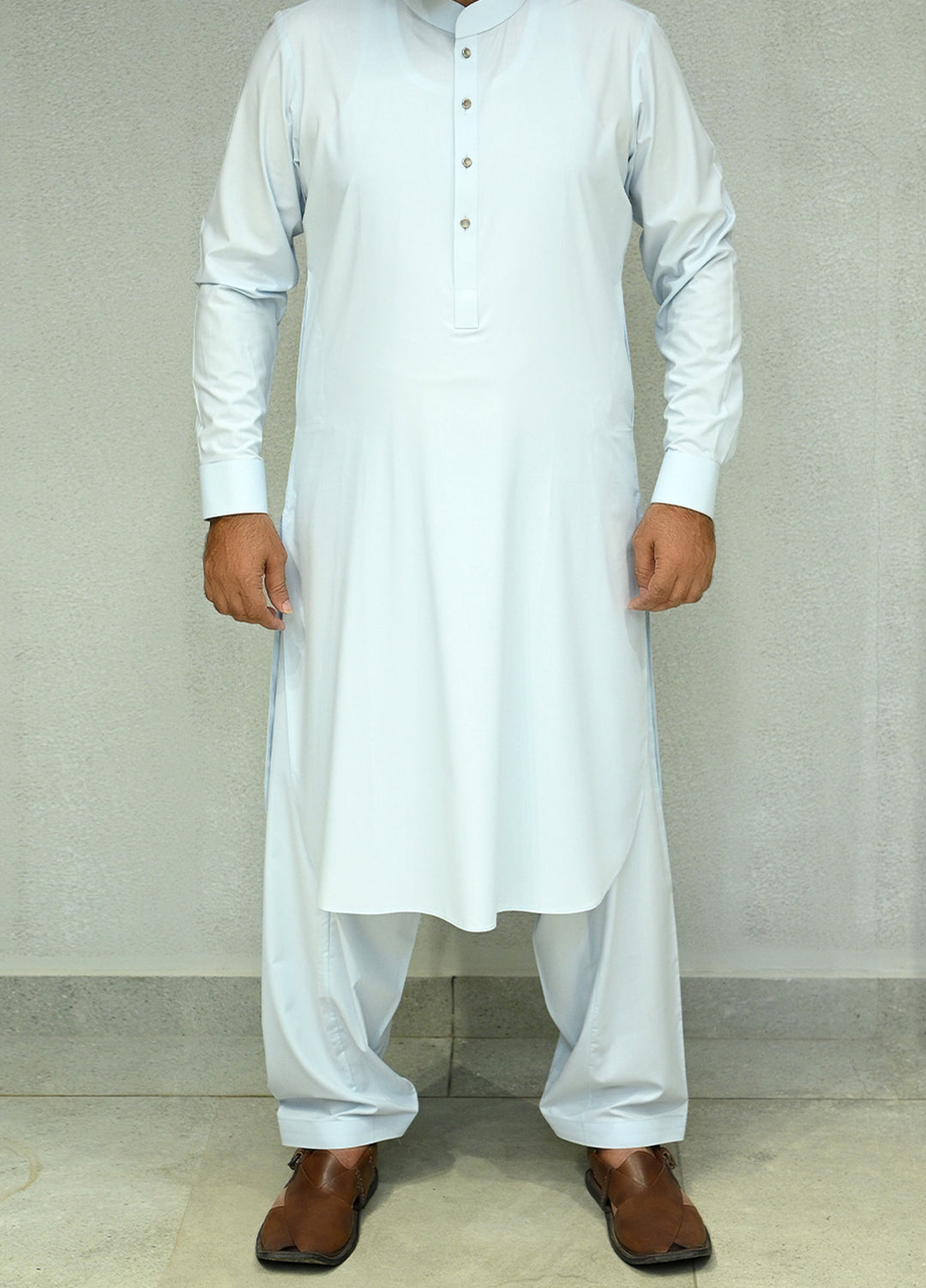 Aizaz Zafar Pret Plain wash N wear Shalwar-Kameez D-685-415 Sky Blue