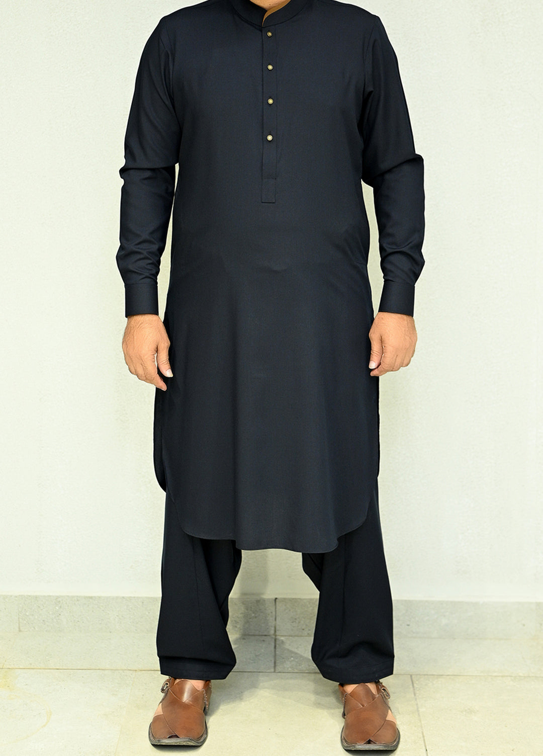 Aizaz Zafar Pret Plain wash N wear Shalwar-Kameez D-685-416 Navy Blue