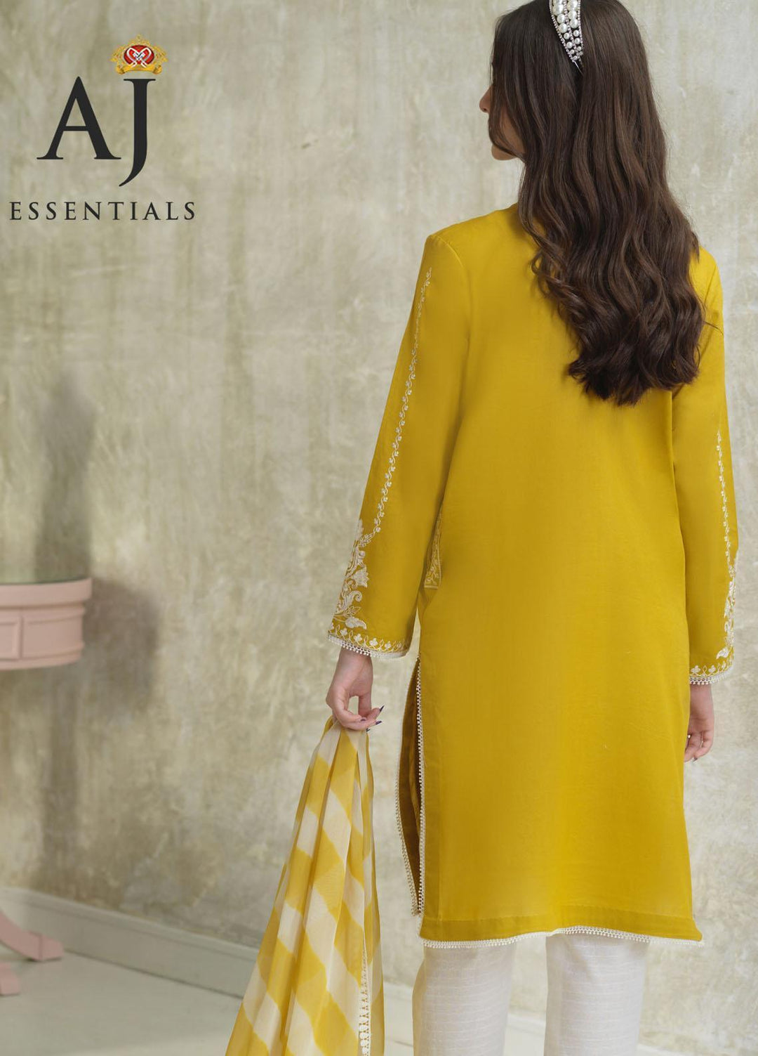 AJ Essentials by Asim Jofa Embroidered Cotton Suits Unstitched 3 Piece AJ22AJ AJES-01 - Summer Collection