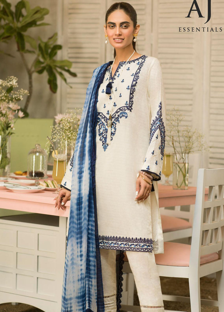 AJ Essentials by Asim Jofa Embroidered Jacquard Suits Unstitched 3 Piece AJ22AJ AJES-03 - Summer Collection