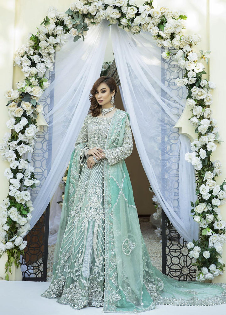 AJR Couture - Abbas Jamil Rajpoot Luxury Pret Bridal Net 2 Piece Dress AJR22BRD MARINA