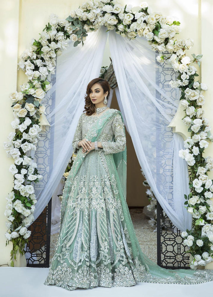 AJR Couture - Abbas Jamil Rajpoot Luxury Pret Bridal Net 2 Piece Dress AJR22BRD MARINA