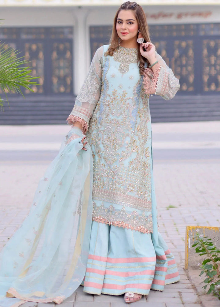 AJR Couture Embroidered Organza Suit Unstitched 3 Piece AJR24LF AFF-01 Nirvana - Luxury Collection