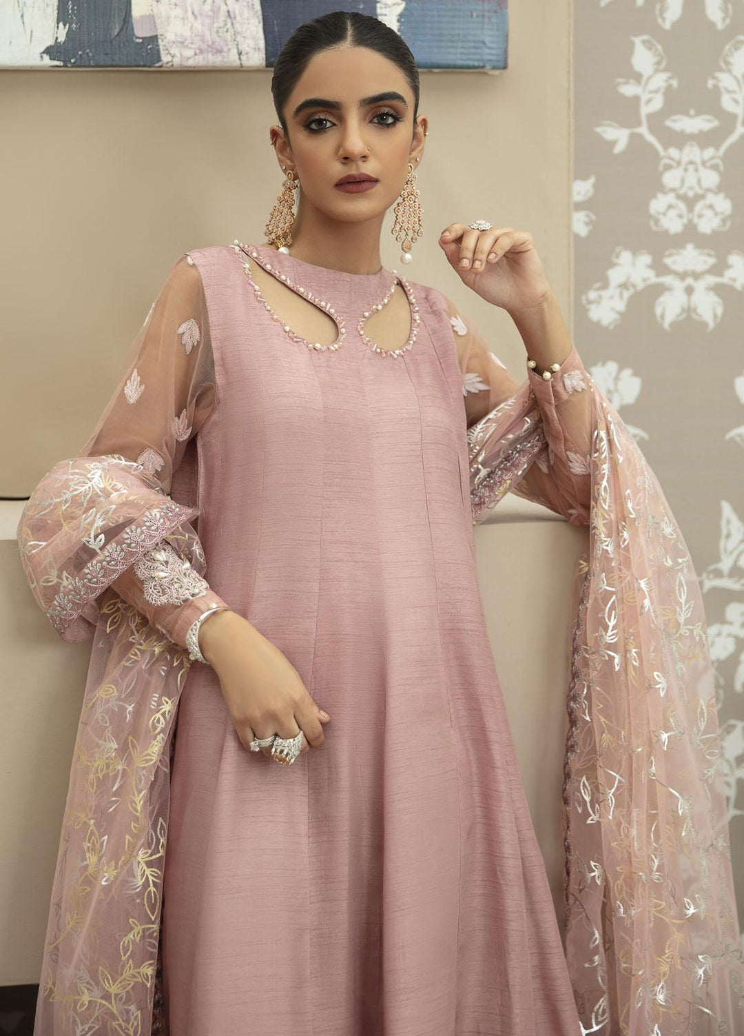 AJR Couture - Abbas Jamil Rajpoot Luxury Pret  Raw Silk 3 Piece Dress AJR21P LP-05 Daisy