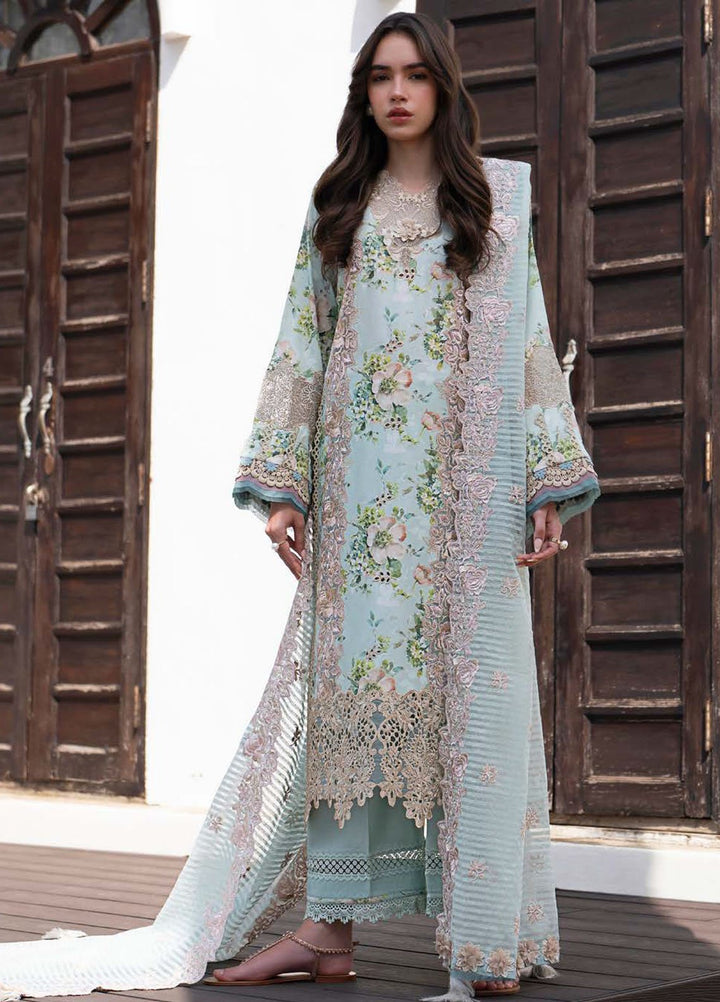 AJR Embroidered Lawn Suits Unstitched 3 Piece AJR25P PK-13 Myrtle - Summer Collection