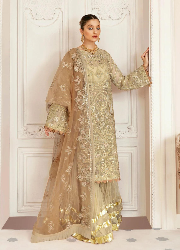 Akbar Aslam Embroidered Organza Suits Unstitched 3 Piece AA22F MADEIRA - Luxury Formals Collection