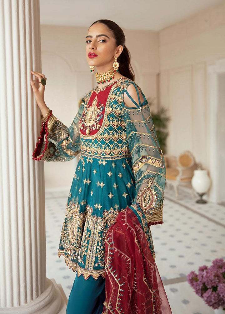Akbar Aslam Embroidered Net Suits Unstitched 3 Piece AA22F DALE - Luxury Formals Collection