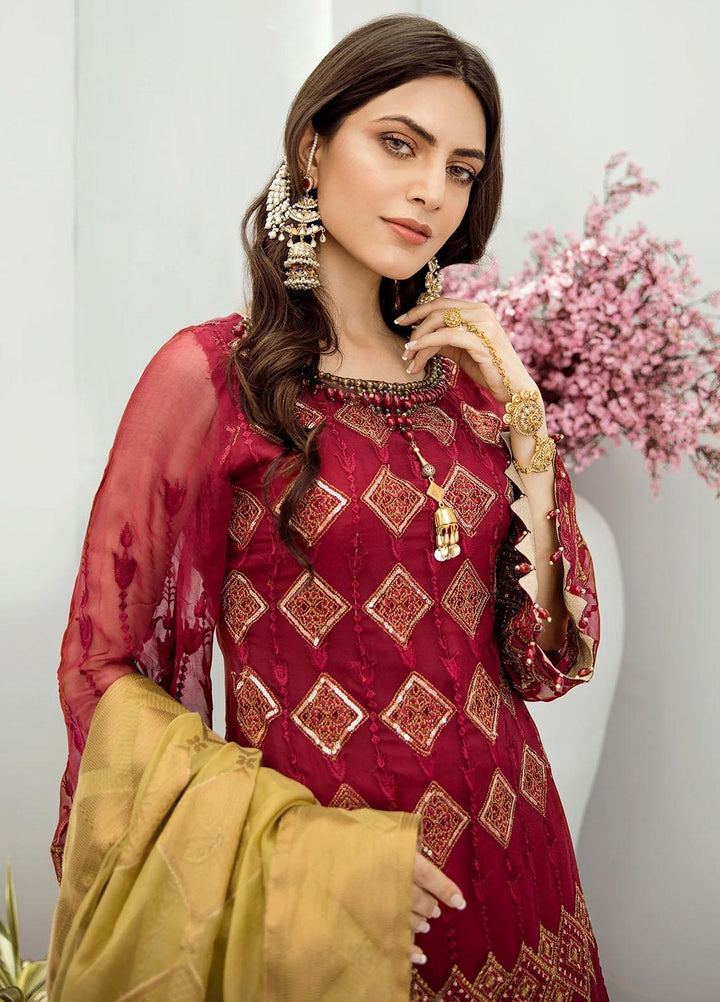 Akbar Aslam Embroidered Chiffon Suits Unstitched 3 Piece AA22F ARGYLE - Luxury Formals Collection