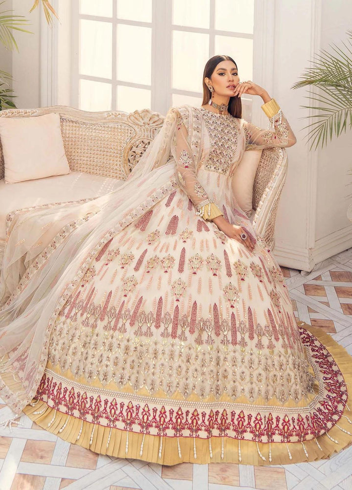 Akbar Aslam Embroidered Net Suits Unstitched 2 Piece AA22F MORGANITE - Luxury Formals Collection