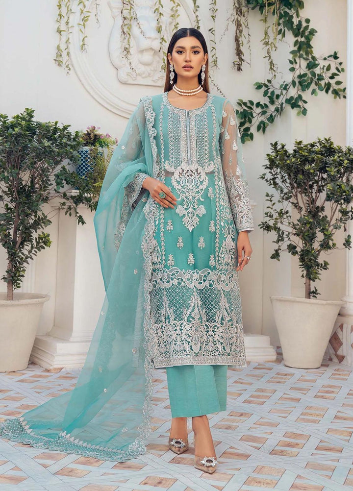 Akbar Aslam Embroidered Net Suits Unstitched 3 Piece AA22F LOLITE - Luxury Formals Collection