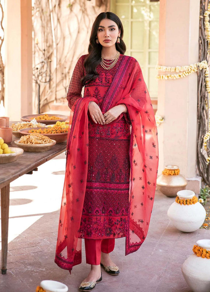 Akbar Aslam Luxury Pret  Organza 3 Piece Suit AA22P REDSTURT