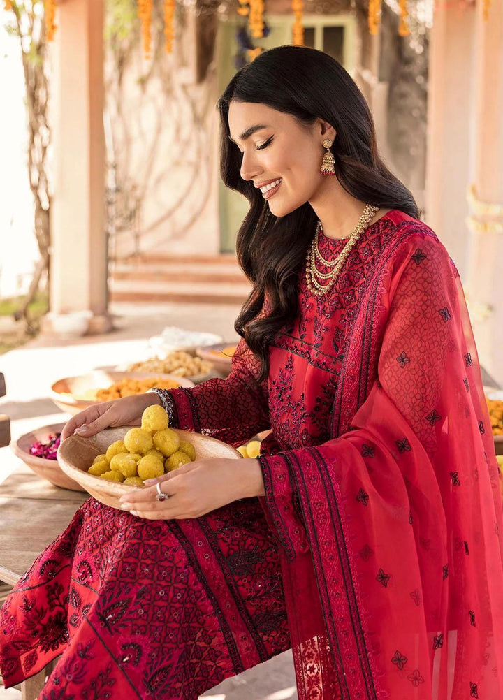 Akbar Aslam Luxury Pret  Organza 3 Piece Suit AA22P REDSTURT