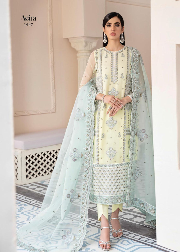 Akbar Aslam Embroidered Organza Suits Unstitched 3 Piece AA22WD AA-1447 Acira - Wedding Formal Collection