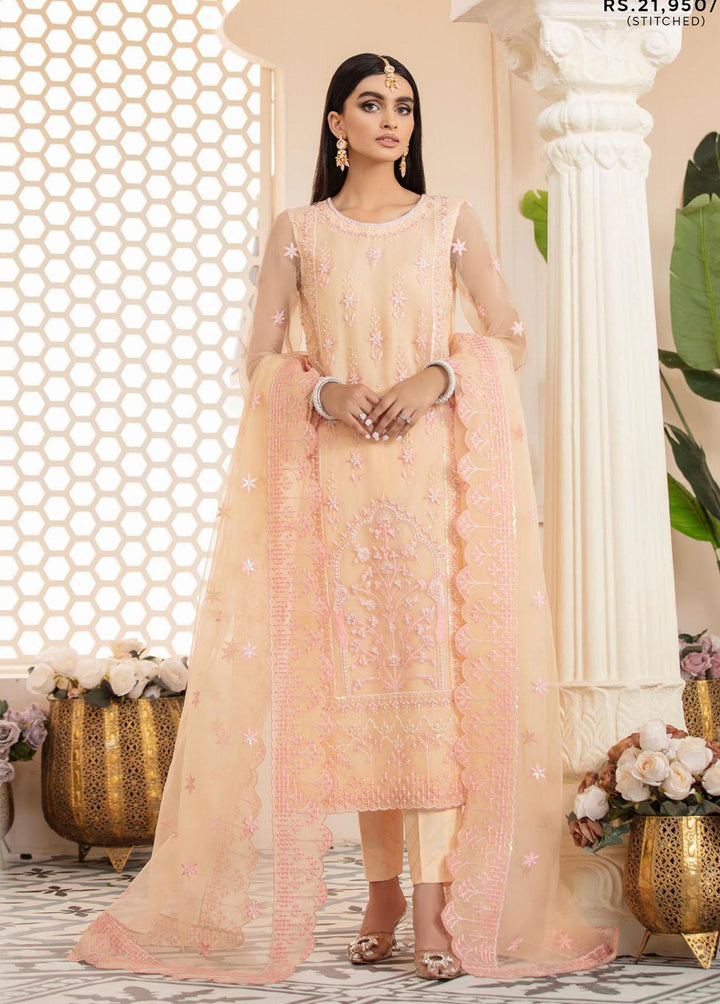 Akbar Aslam Embroidered Organza Suits Unstitched 3 Piece AA22WD AA-1450 Irene - Wedding Formal Collection