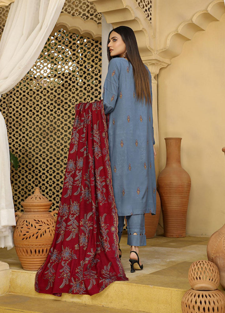 Aks by Humdum Embroidered Woolen Suits Unstitched 3 Piece HD22A D-06 - Winter Collection