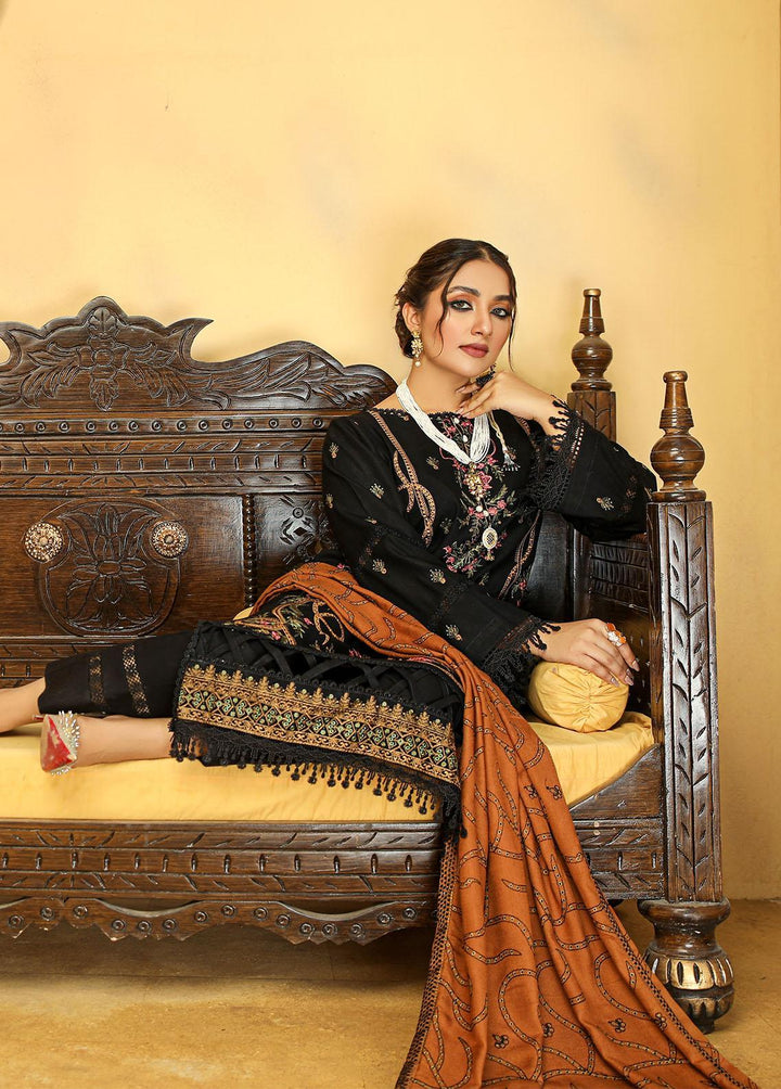 Aks by Humdum Embroidered Woolen Suits Unstitched 3 Piece HD22A D-01 - Winter Collection