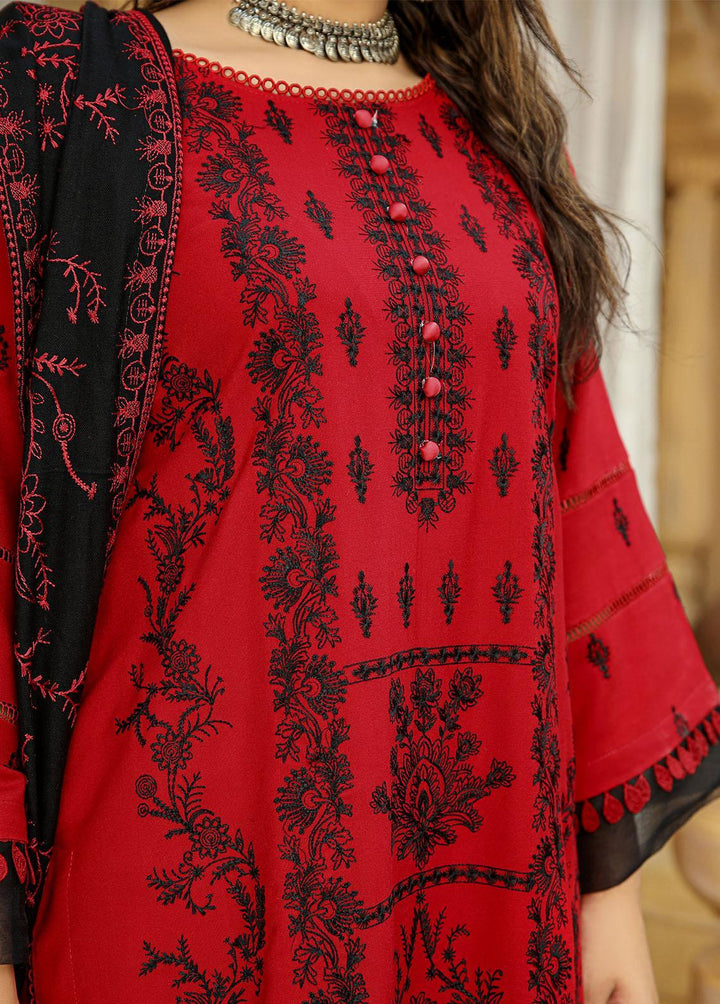 Aks by Humdum Embroidered Woolen Suits Unstitched 3 Piece HD22A D-05 - Winter Collection