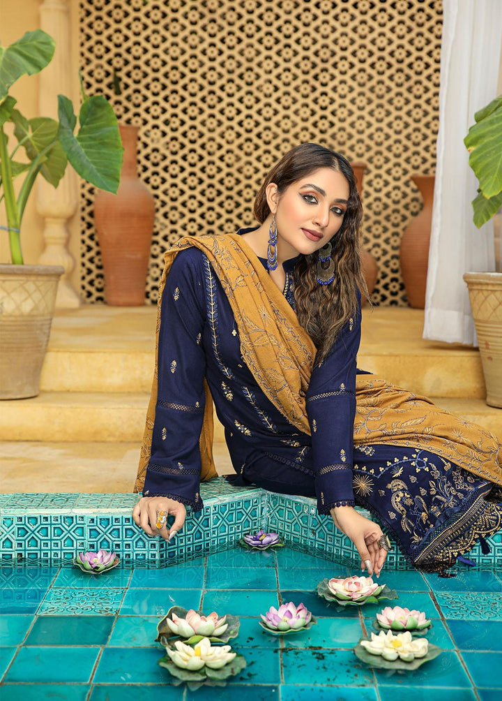 Aks by Humdum Embroidered Woolen Suits Unstitched 3 Piece HD22A D-08 - Winter Collection