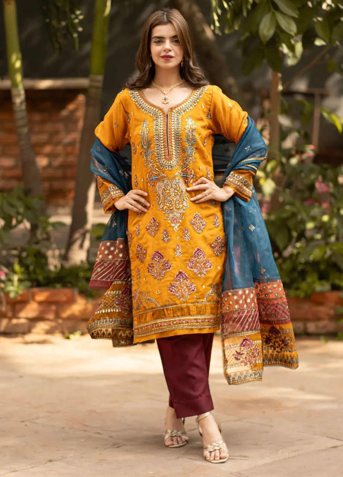 Al Harir Pret Embroidered Cotton 3 Piece Suit Ayaana