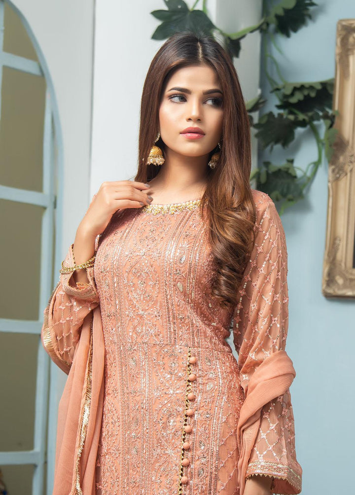 Al Harir Apparel Pret Embroidered Chiffon 2 Piece Suit Gulzar Tea Pink