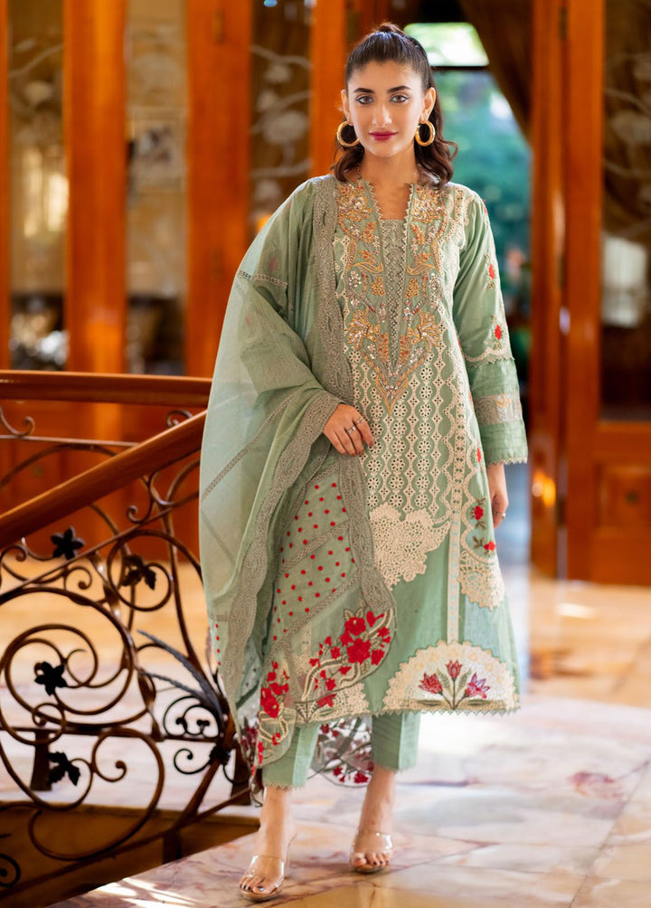 Al Harir Apparel Pret Embroidered Lawn 3 Piece Suit Manzar Mint Green