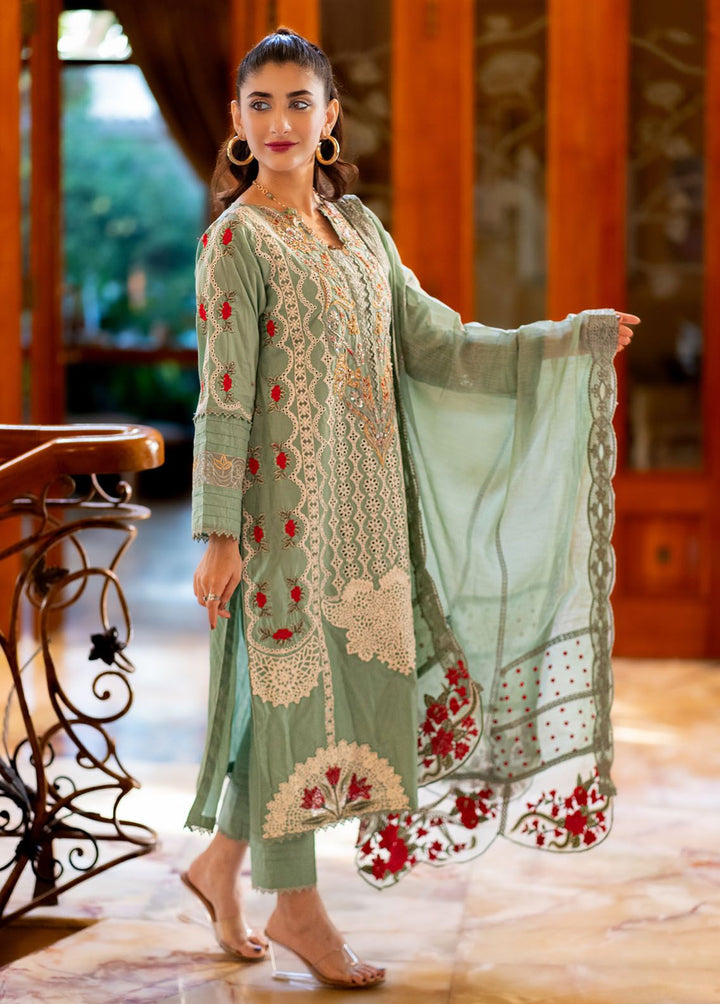 Al Harir Apparel Pret Embroidered Lawn 3 Piece Suit Manzar Mint Green