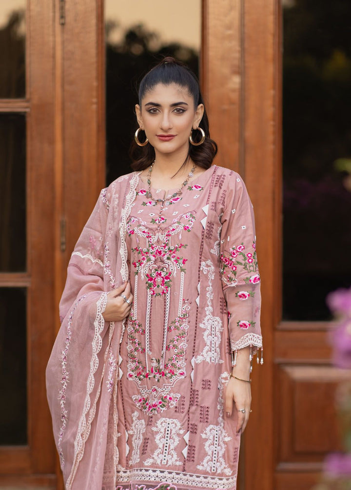 Al Harir Apparel Pret Embroidered Lawn 3 Piece Suit Manzar Tea Pink