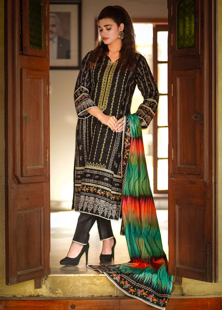 Al Harir Apparel Pret Formal Lawn 3 Piece Suit Mijwan-Black